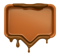 Frame with melted chocolate in realistic 3d render