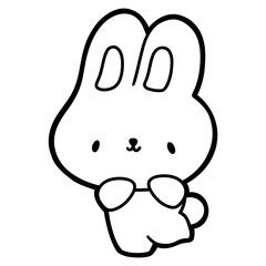 Outline cute rabbits 