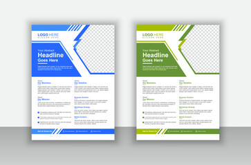 Professional business flyer design template in two color attractive variety.