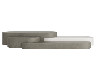 Podium Product Display Stand On Transparent Background Minimal Showcase. 3D Render Illustration