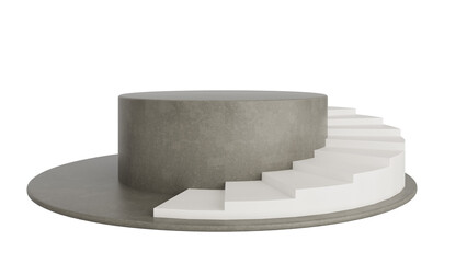 Podium Product Display Stand On Transparent Background Minimal Showcase. 3D Render Illustration
