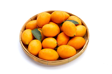 Marian plum fruit isolated on white background