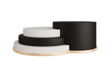 Podium Product Display Stand On Transparent Background Minimal Showcase. 3D Render Illustration
