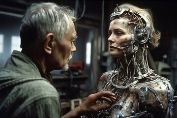 Fototapeta premium Making an ai humanoid robot