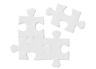 Close-up of puzzle pieces cut out