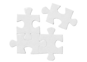 Close-up of puzzle pieces cut out