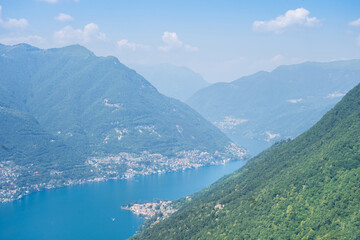 Lake Como from Lighthouse Voltiano in Brunate, Italy