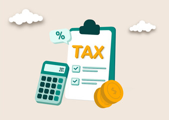 Tax preparation abstract concept vector illustration. The corporate tax, taxable income, fiscal year, document preparation, payment planning, corporate accountancy, and annual return abstract metaphor