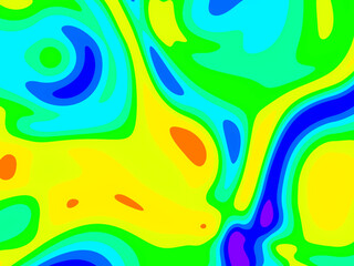 Colorful clouds, shapes, ground, abstract background