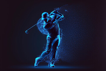 Golfer in golf swing created with Generative AI technology