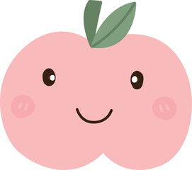 Healthy Fruit Apple hand drawn design in pastel colors