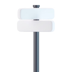 3d direction road sign icon with shadow isolated on gray background. Render of template crossroad street sign to choose the right direction and street. 3d cartoon simple vector illustration.