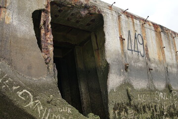 Remains of WWII Allied Mulberry Harbour, Arromanches (D-Day Landing Gold Beach) , Normandie, France