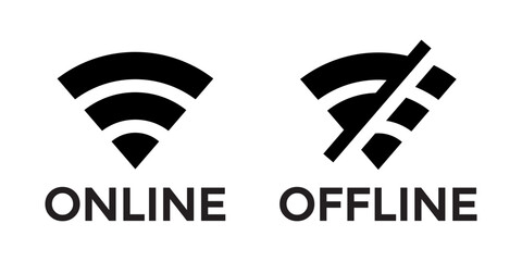Online offline wifi icon vector. On off internet network concept