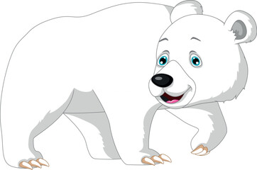 cute polar bear cartoon posing