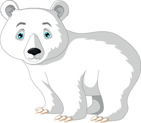 Cute Polar Bear Cartoon Posing