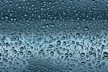 Background texture of raindrops on glasses on a window. Generative AI
