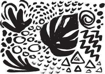 Grunge Hand Drawn Contemporary Abstract Background.