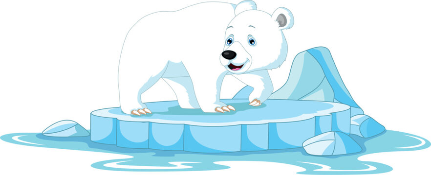 Cute Polar Bear Cartoon Posing
