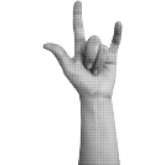 Halftone hand. Trendy  png  pieces. Gesture signs. Modern forms for card, print on clothes. Creative collage. - 584718944
