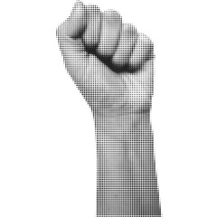 Halftone hand. Trendy  png  pieces. Gesture signs. Modern forms for card, print on clothes. Creative collage. - 584718957