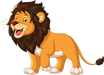Cute Lion Cartoon Posing