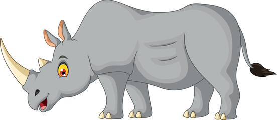 Cute Rhino Cartoon Posing