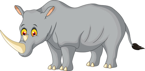 Cute Rhino Cartoon Posing