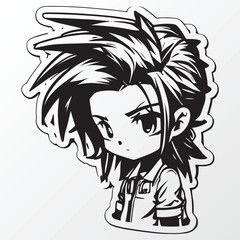 A sketch of a cool girl character 