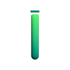 3d test tube with liquid