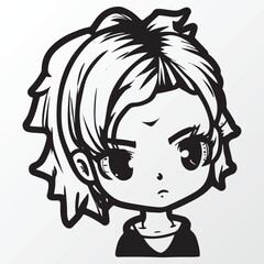 A sketch of a cool girl character 