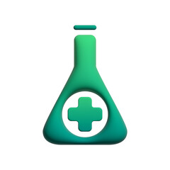 3d tube with liquid plus icon