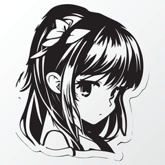 A sketch of a cool girl character 