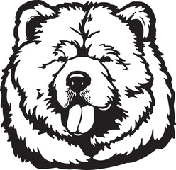 Chow Chow dog face isolated on a white background, SVG, Vector, Illustration.	