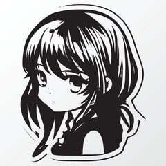A sketch of a cool girl character 