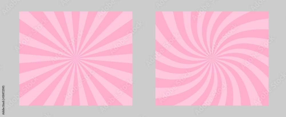 Aufkleber Pink background sun rays pattern abstract design. Summer background.