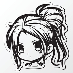 A sketch of a cool girl character 