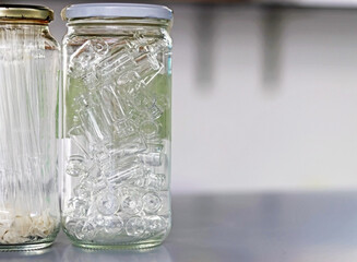 Tubes of experiments and samples in a scientific research laboratory