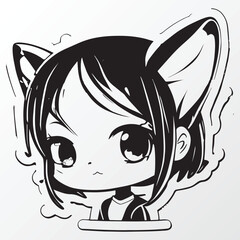 A sketch of a cool girl character 