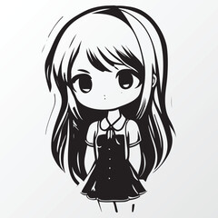 A sketch of a cool girl character 