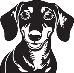 Dachshund dog face isolated on a white background, SVG, Vector, Illustration.	