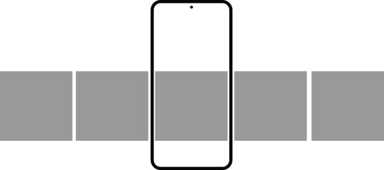 Smartphone template, mockup for social media banners