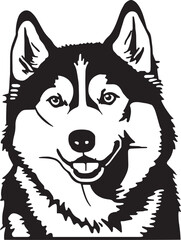 Husky dog face isolated on a white background, SVG, Vector, Illustration.