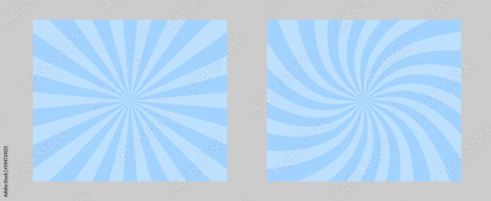Poster blue background sun rays pattern abstract design.