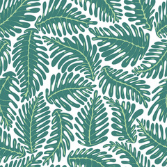 Naklejka na ściany i meble Aesthetic contemporary printable seamless pattern with leaves. Modern floral background for textile, fabric, wallpaper, wrapping, gift wrap, paper, scrapbook and packaging