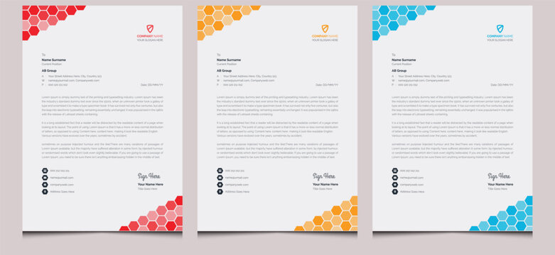 Simple clean editable standard abstract elegant creative modern corporate identity professional company official business style print ready letterhead design template. 