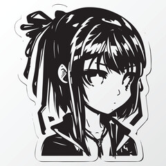 A sketch of a cool girl character 