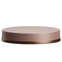 3d render of rose gold luxury circular podium product display element