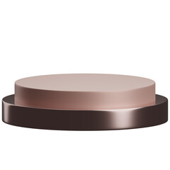 3d render of rose gold luxury circular podium product display element
