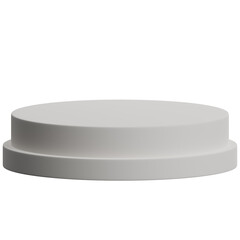 3d render of white luxury circular podium product display element